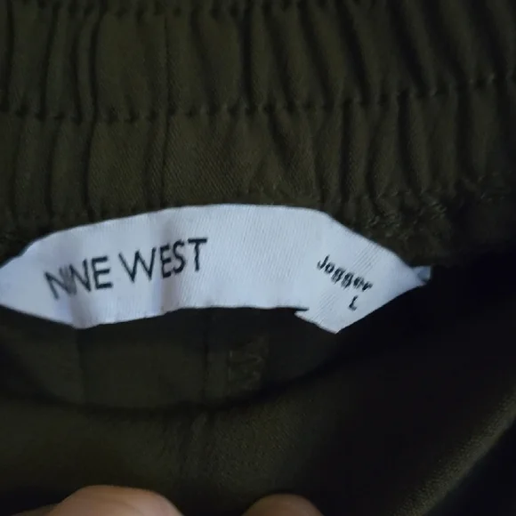 Womens Olive Green Jogger Pants - Picture 2 of 2